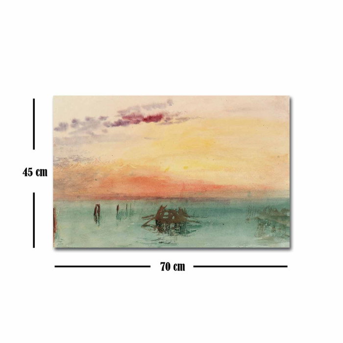 Wallity Lienzo Decorativo Venecia vista por Fusina de Joseph Turner (45 x 70 cm)